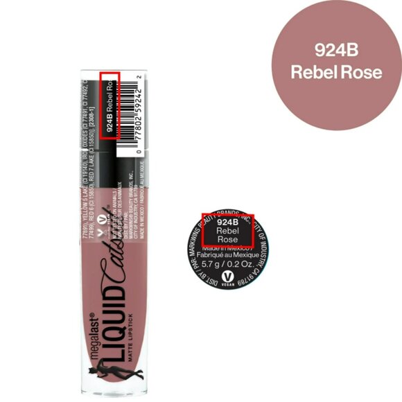NWT Wet n Wild Megalast Liquid Catsuit Matte Lipstick Rebel Rose #924B Sealed - Picture 2 of 2
